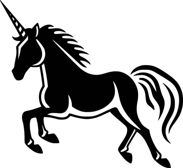 stock vector Unicorn - black and white vector illustration