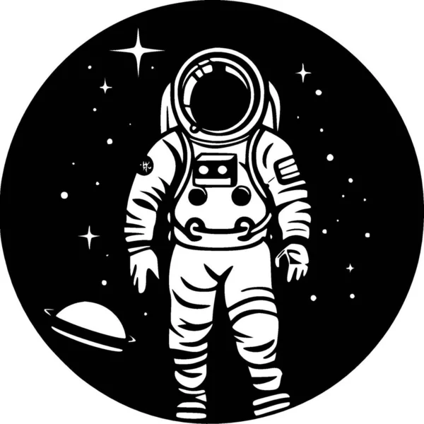 宇宙飛行士 ミニマリストでシンプルなシルエット ベクターイラスト — ストックベクタ