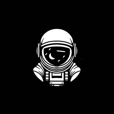 Astronot - minimalist ve düz logo - vektör illüstrasyonu
