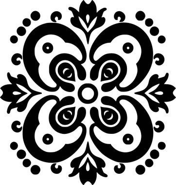 Mandala - minimalist ve düz logo - vektör illüstrasyonu