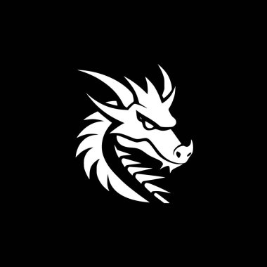 Dragon - minimalist ve düz logo - vektör illüstrasyonu