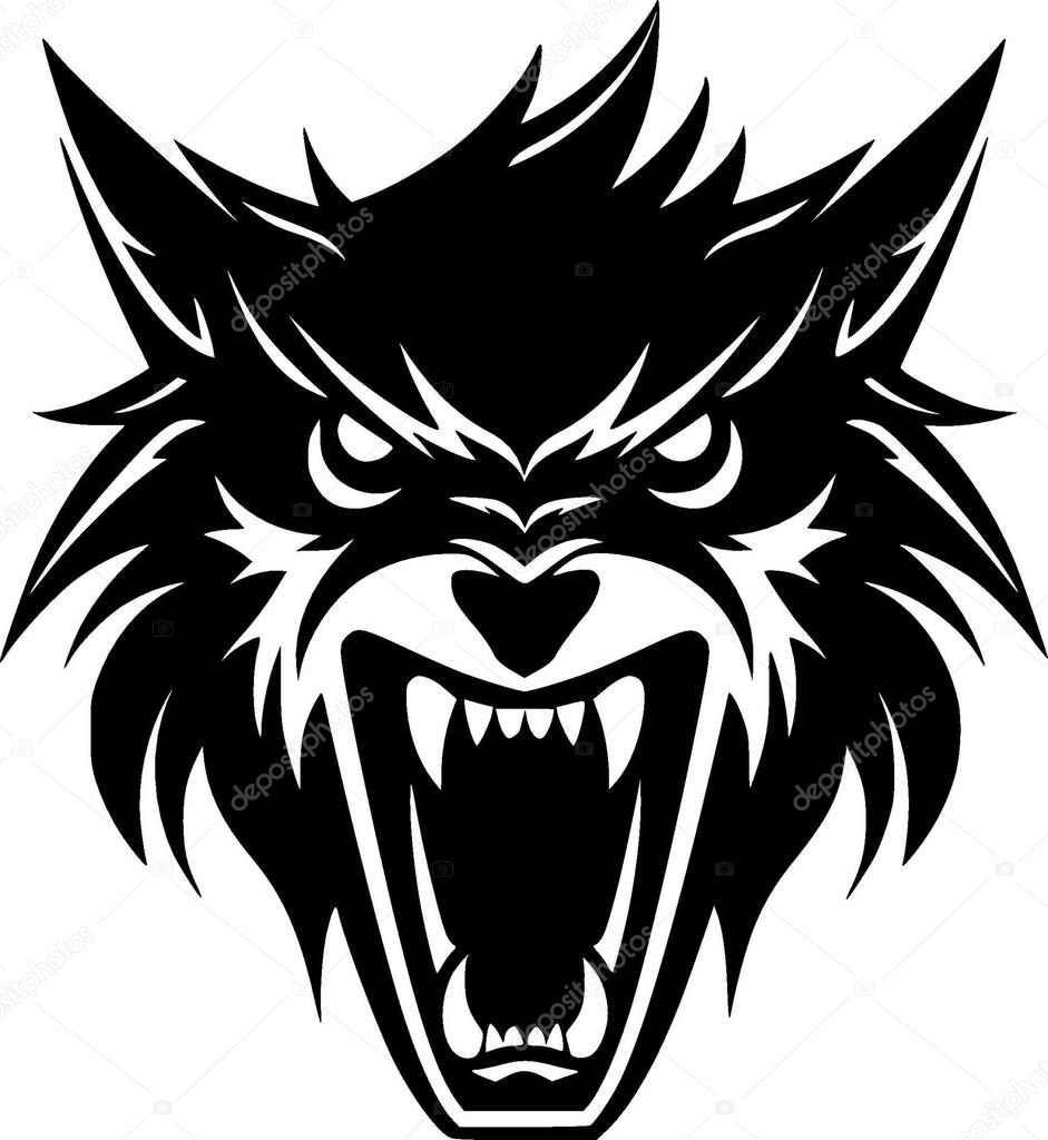 Wolf - minimalist and flat logo - vector illustration
