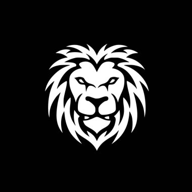 Aslan - minimalist ve düz logo - vektör illüstrasyonu