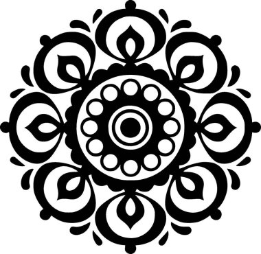 Mandala - minimalist ve düz logo - vektör illüstrasyonu