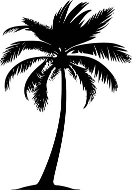 Palmiye ağacı - yüksek kaliteli vektör logosu - t-shirt grafiği için ideal vektör illüstrasyonu