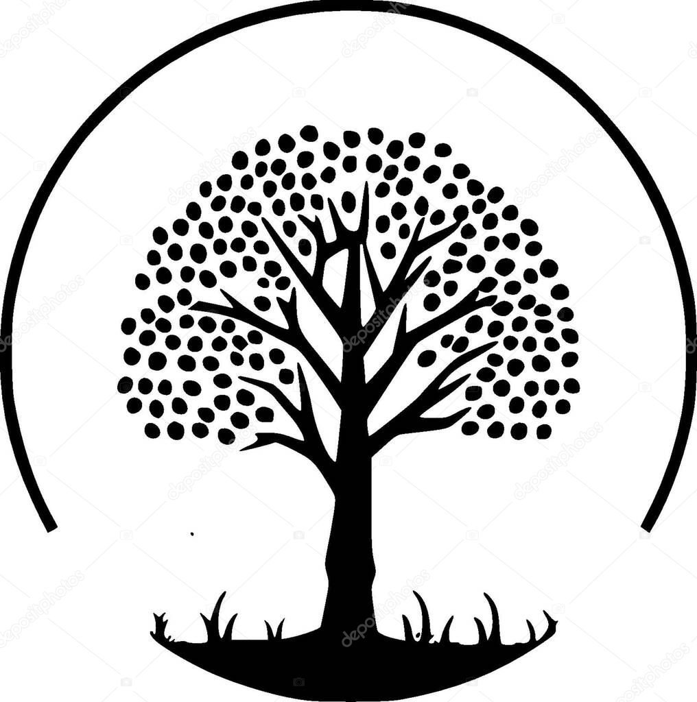 Tree - minimalist and flat logo - vector illustration
