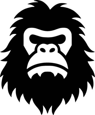 Bigfoot - black and white isolated icon - vector illustration clipart