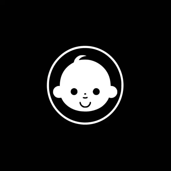 Baby Minimalistisch Plat Logo Vector Illustratie — Stockvector
