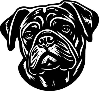 Pug - minimalist ve düz logo - vektör illüstrasyonu