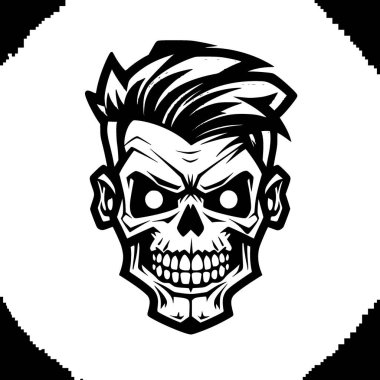 Skull - minimalist and flat logo - vector illustration clipart
