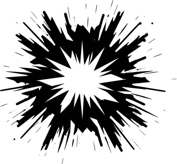 Explosion - minimalist and simple silhouette - vector illustration