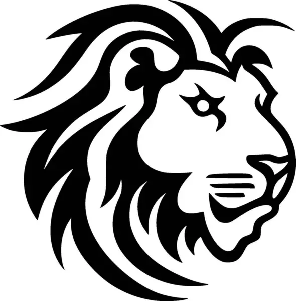 Aslan Minimalist Düz Logo Vektör Illüstrasyonu — Stok Vektör