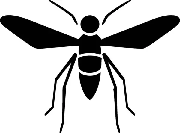 Mosquito Ícone Isolado Preto Branco Ilustração Vetorial — Vetor de Stock