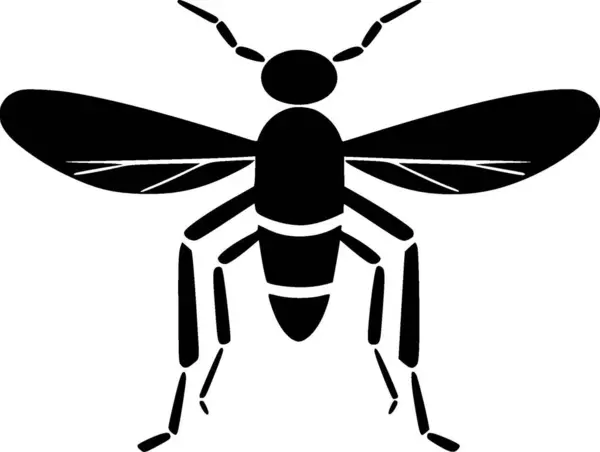Mosquito Ícone Isolado Preto Branco Ilustração Vetorial — Vetor de Stock