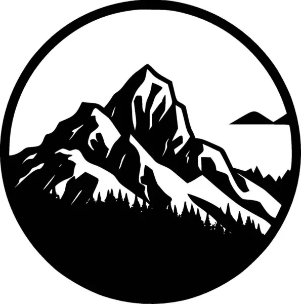 Bjerge Minimalistisk Fladt Logo Vektorillustration – Stock-vektor