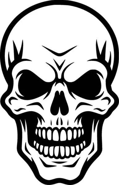 stock vector Skull - black and white vector illustration