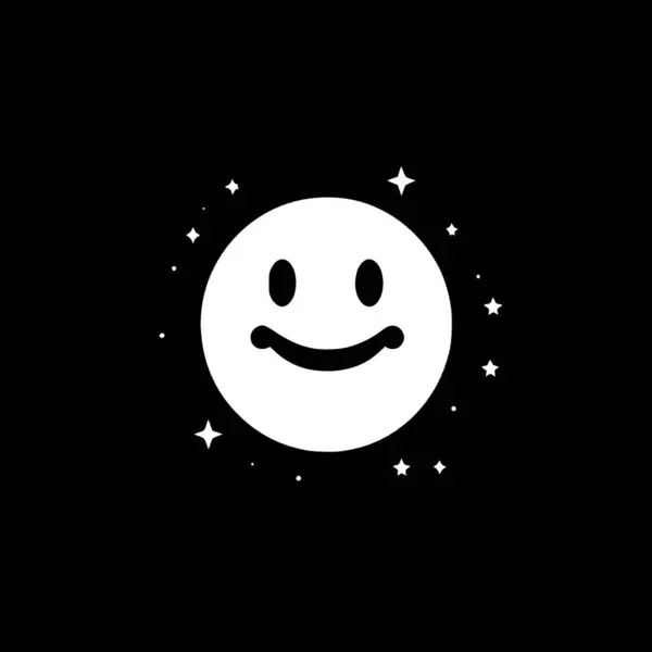 Glimlach Minimalistisch Plat Logo Vectorillustratie — Stockvector