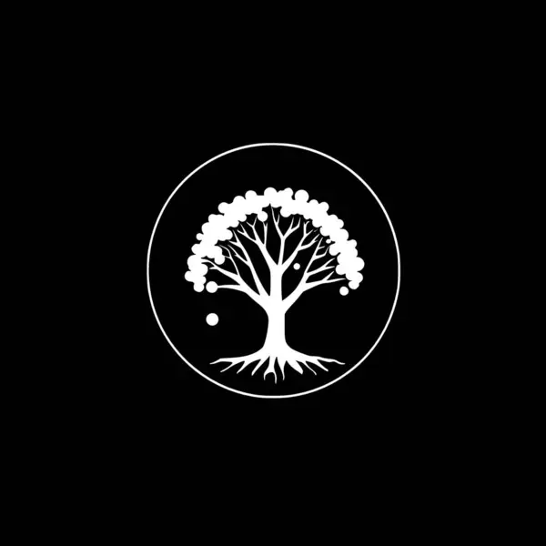 Árvore Logotipo Minimalista Plana Ilustração Vetorial — Vetor de Stock