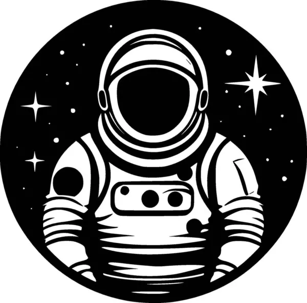 Astronaut Minimalistisk Och Platt Logotyp Vektor Illustration — Stock vektor