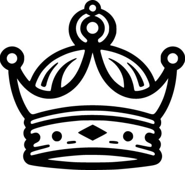 Crown - black and white isolated icon - vector illustration clipart
