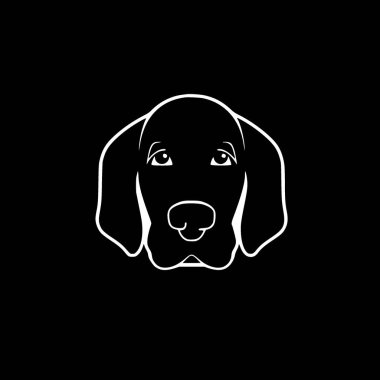 Köpek - minimalist ve düz logo - vektör illüstrasyonu