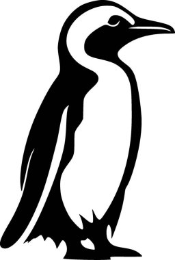 Penguen - minimalist ve düz logo - vektör illüstrasyonu