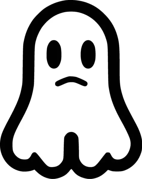 Ghost Minimalistisch Eenvoudig Silhouet Vector Illustratie — Stockvector