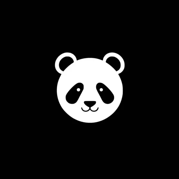 Panda Sort Hvidt Isoleret Ikon Vektorillustration – Stock-vektor