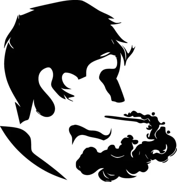 Rauch Schwarz Weißes Icon Vektorillustration — Stockvektor