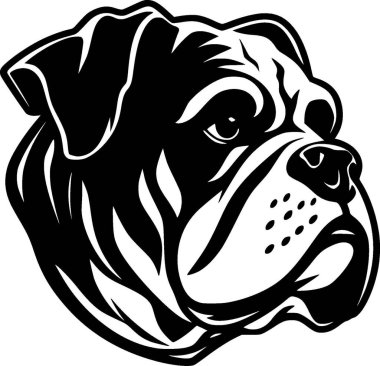 Bulldog - siyah ve beyaz vektör çizimi