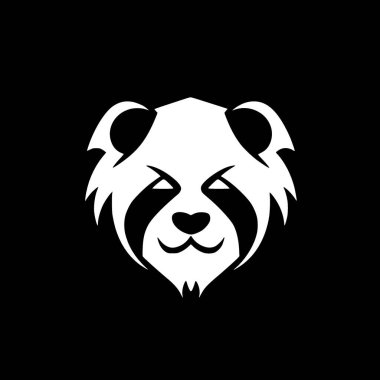 Panda - minimalist ve basit siluet - vektör illüstrasyonu