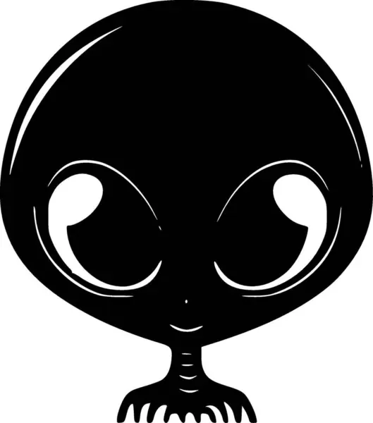 Alien Zwart Wit Vector Illustratie — Stockvector