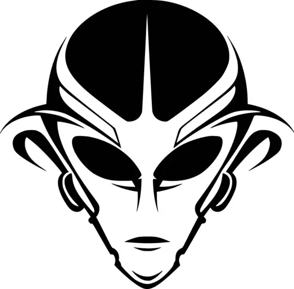 Alien Sort Hvid Isoleret Ikon Vektor Illustration – Stock-vektor
