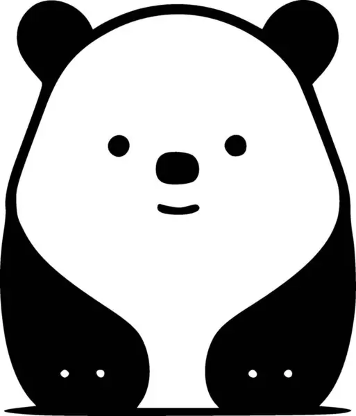Ведмідь Чорно Біла Векторна Ілюстрація — стоковий вектор