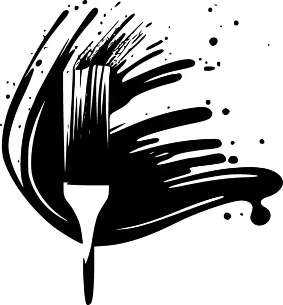 Coups Pinceau Logo Minimaliste Plat Illustration Vectorielle — Image vectorielle