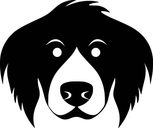 stock vector Dog - black and white isolated icon - vector illustration