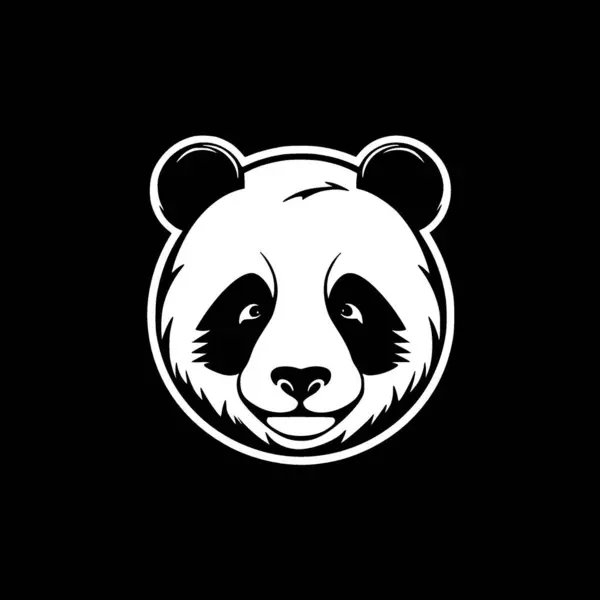 Panda Illustration Sort Hvid Vektor – Stock-vektor