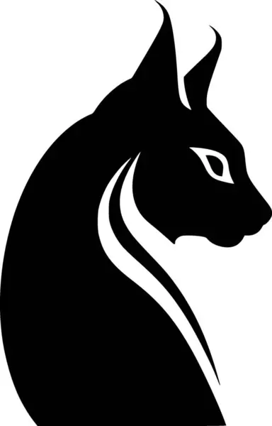Siamese Black White Isolated Icon Vector Illustration — Stock Vector