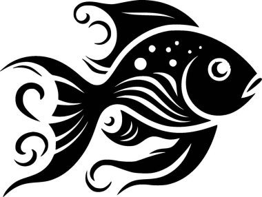 Clownfish - black and white isolated icon - vector illustration clipart