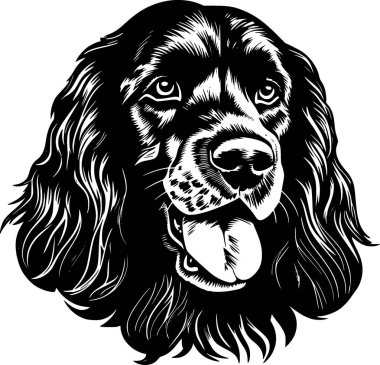 Cocker spaniel - minimalist ve basit siluet - vektör çizimi