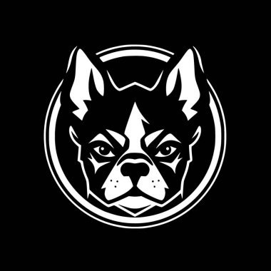 Fransız bulldog - siyah beyaz izole edilmiş ikon - vektör illüstrasyonu