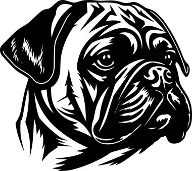 Pug - yüksek kaliteli vektör logosu - t-shirt grafiği için ideal vektör illüstrasyonu