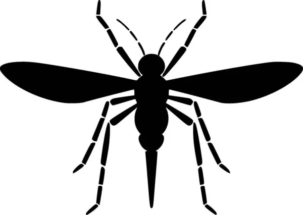 Myg Sort Hvidt Isoleret Ikon Vektorillustration – Stock-vektor
