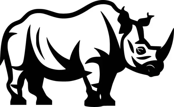 stock vector Rhinoceros - minimalist and simple silhouette - vector illustration