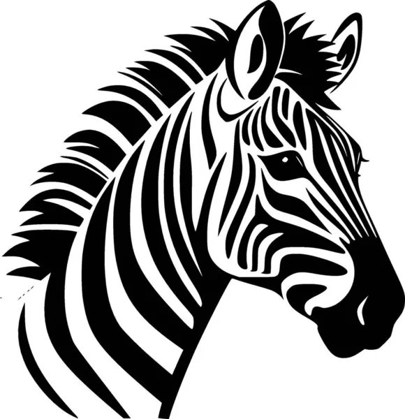 Stock vector Zebra - minimalist and simple silhouette - vector illustration