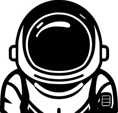 Astronot - minimalist ve basit siluet - vektör illüstrasyonu