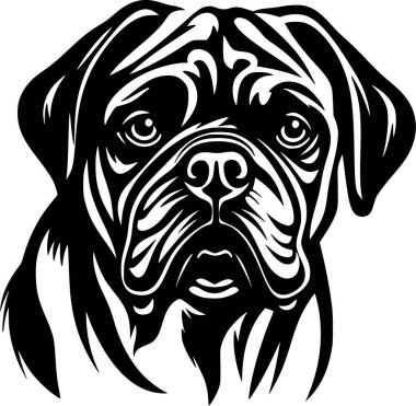 Pug - minimalist ve düz logo - vektör illüstrasyonu