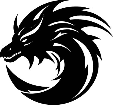 Dragon - minimalist ve düz logo - vektör illüstrasyonu