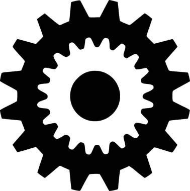 Gear - minimalist ve düz logo - vektör illüstrasyonu