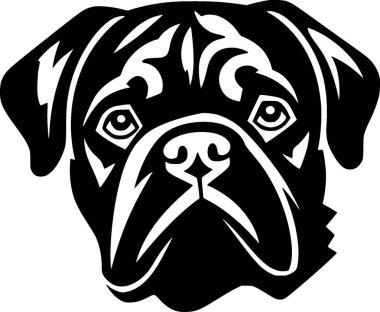 Pug - yüksek kaliteli vektör logosu - t-shirt grafiği için ideal vektör illüstrasyonu